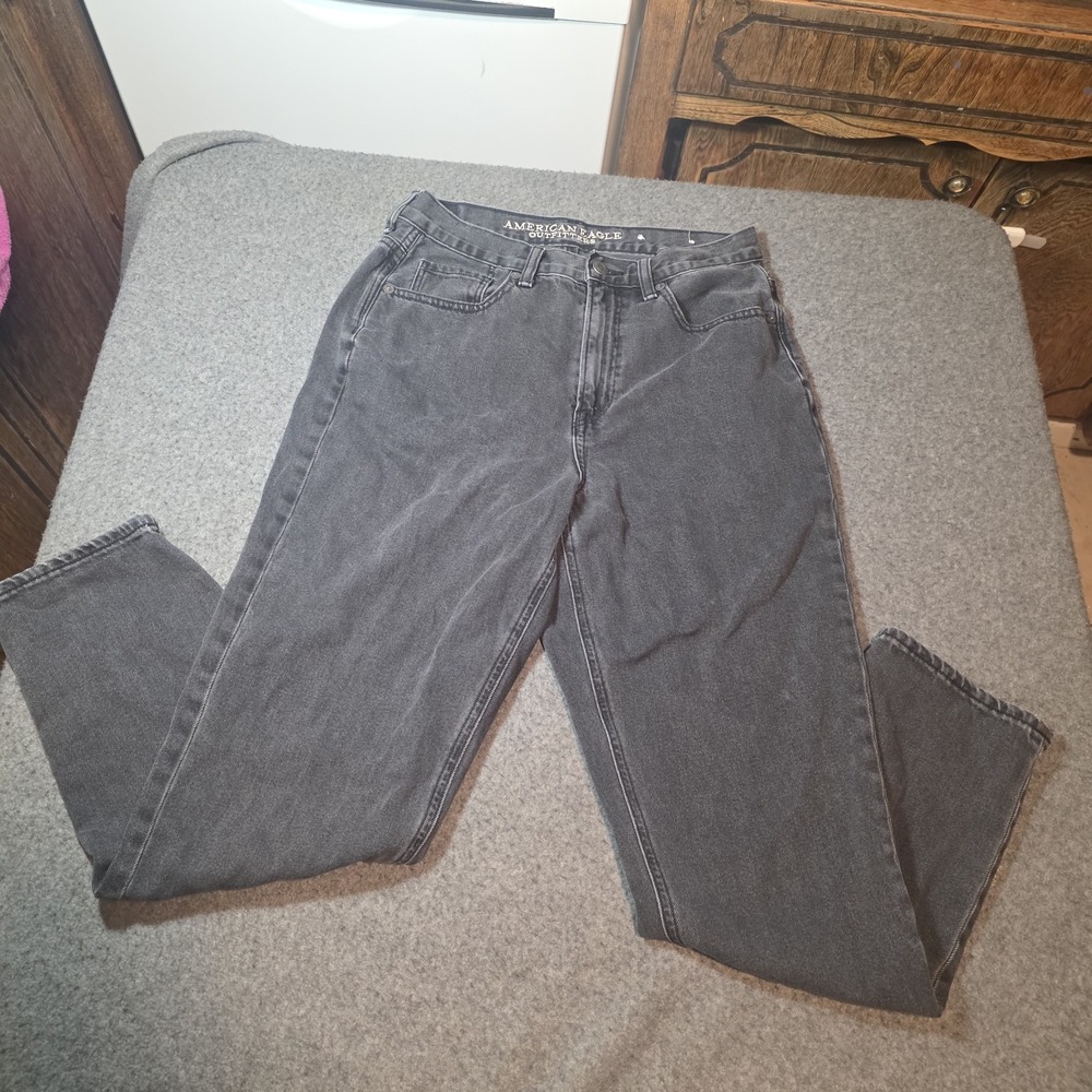 American Eagle Outfitters Black Denim Jeans Mom Jeans Size 6 L2
